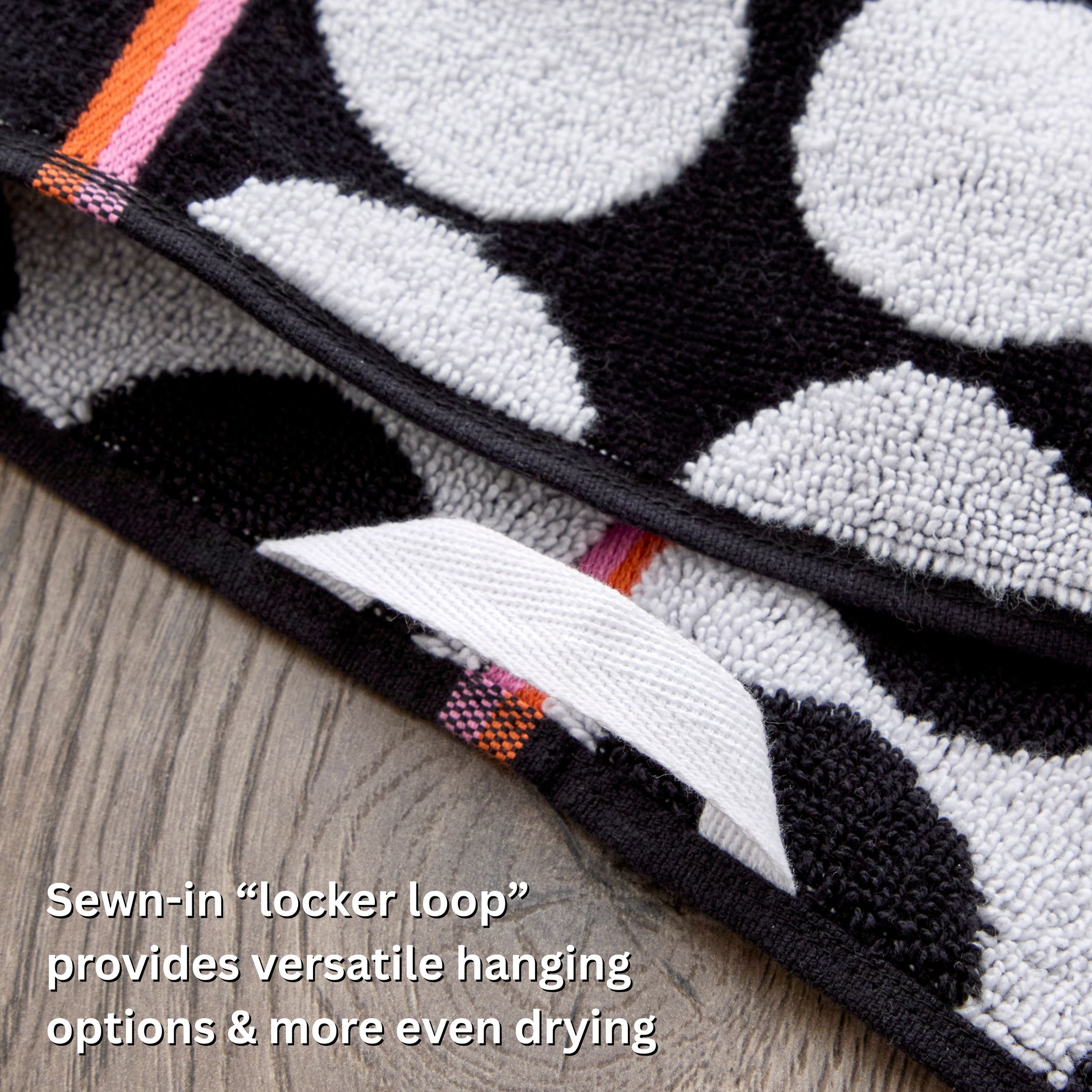 Polka Dot Grande Reversible Jacquard 2-Piece Hand Towel Set, Black/White