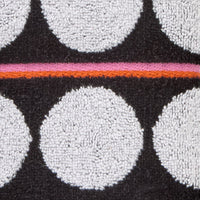 Polka Dot Grande Reversible Jacquard 2-Piece Hand Towel Set, Black/White