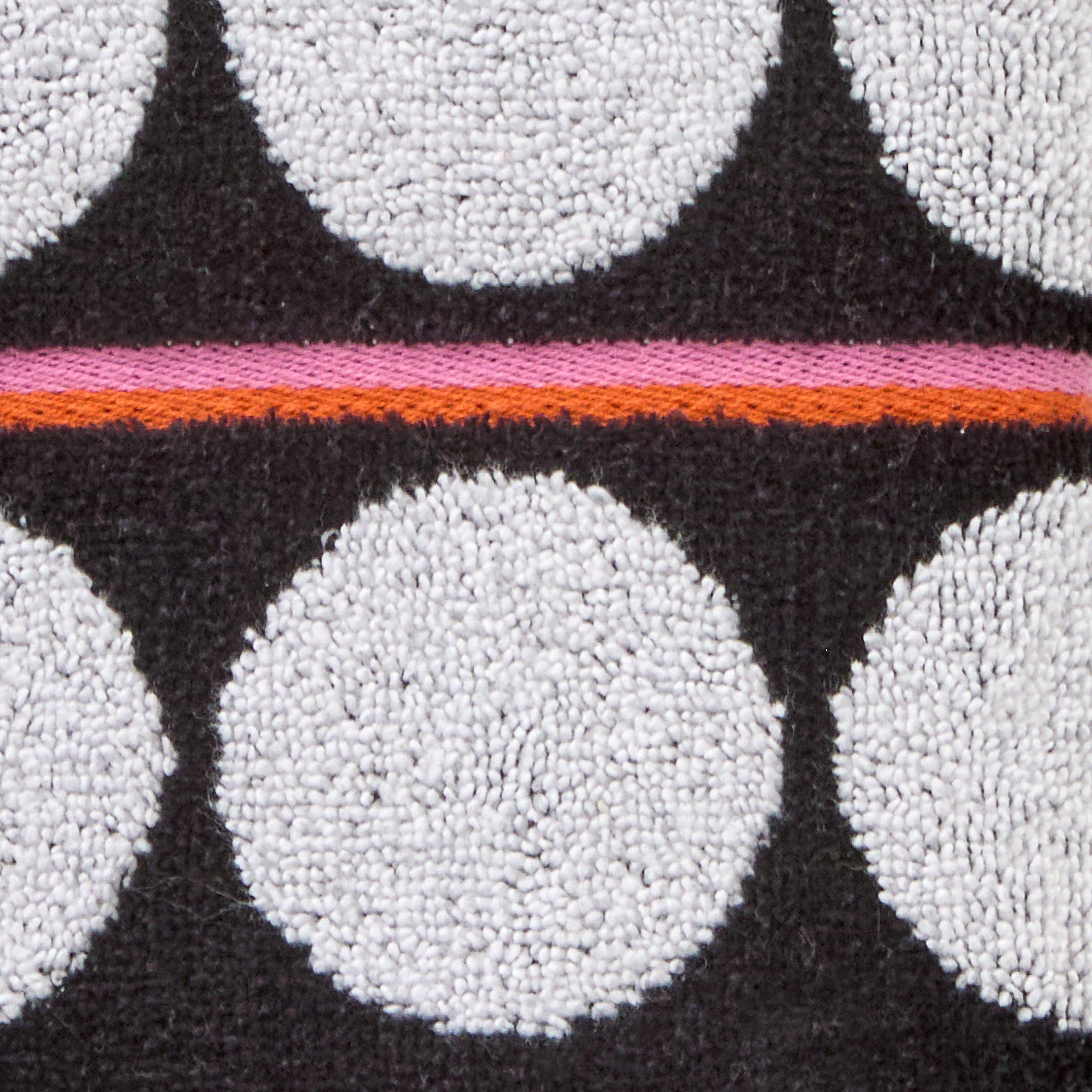 Polka Dot Grande Reversible Jacquard 2-Piece Hand Towel Set, Black/White