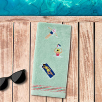 Pool Party 2-Piece Hand Towel Set, Misty Jade