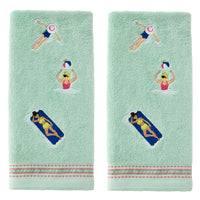 Pool Party 2-Piece Hand Towel Set, Misty Jade