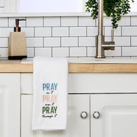 Pray On It 2-Piece Hand Towel Set, White