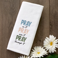 Pray On It 2-Piece Hand Towel Set, White
