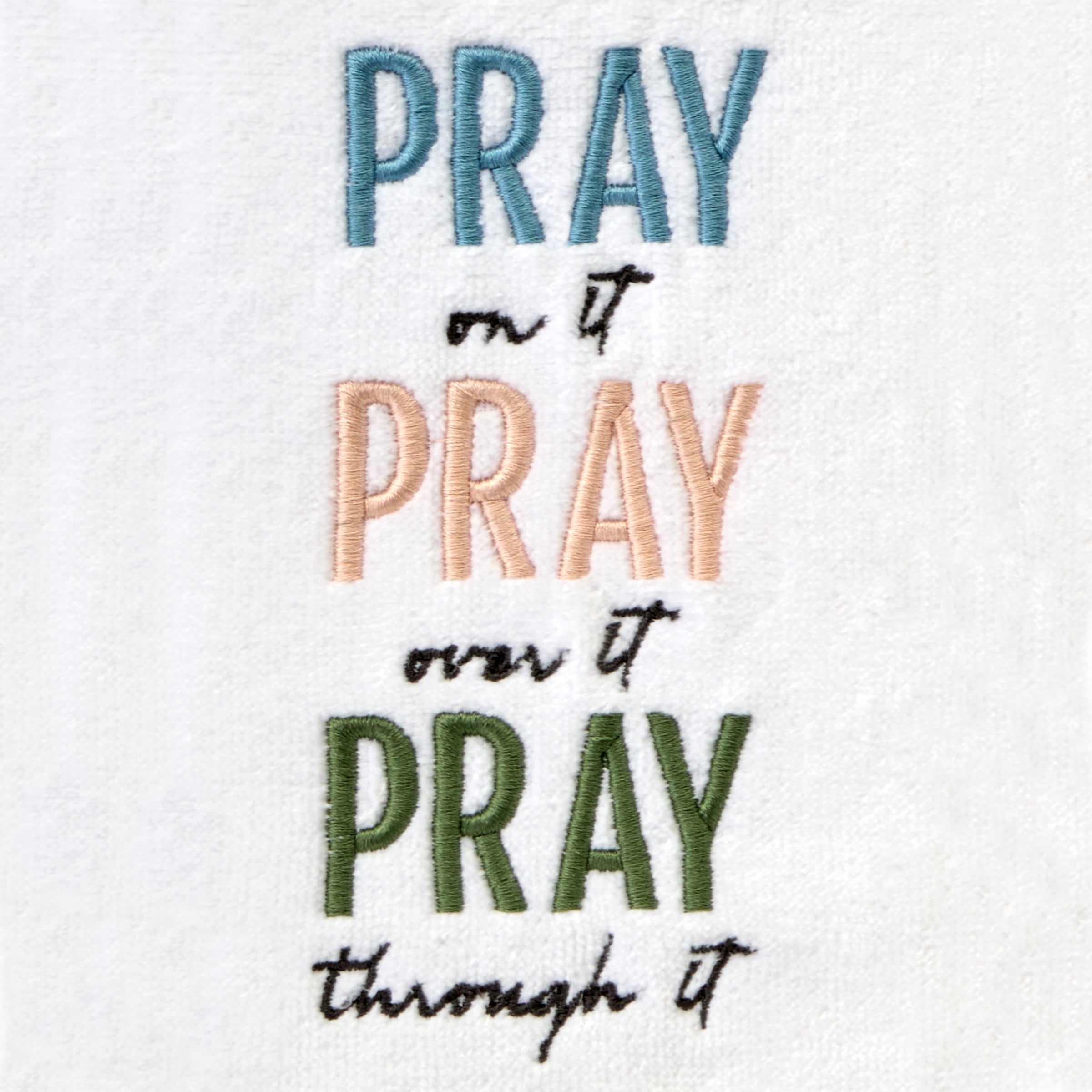 Pray On It 2-Piece Hand Towel Set, White