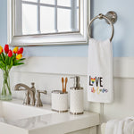Love Is Love 2-Piece Hand Towel Set, White