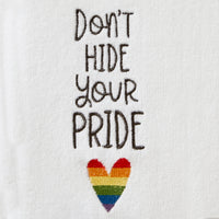 Don't Hide Your Pride 2-Piece Hand Towel Set, White