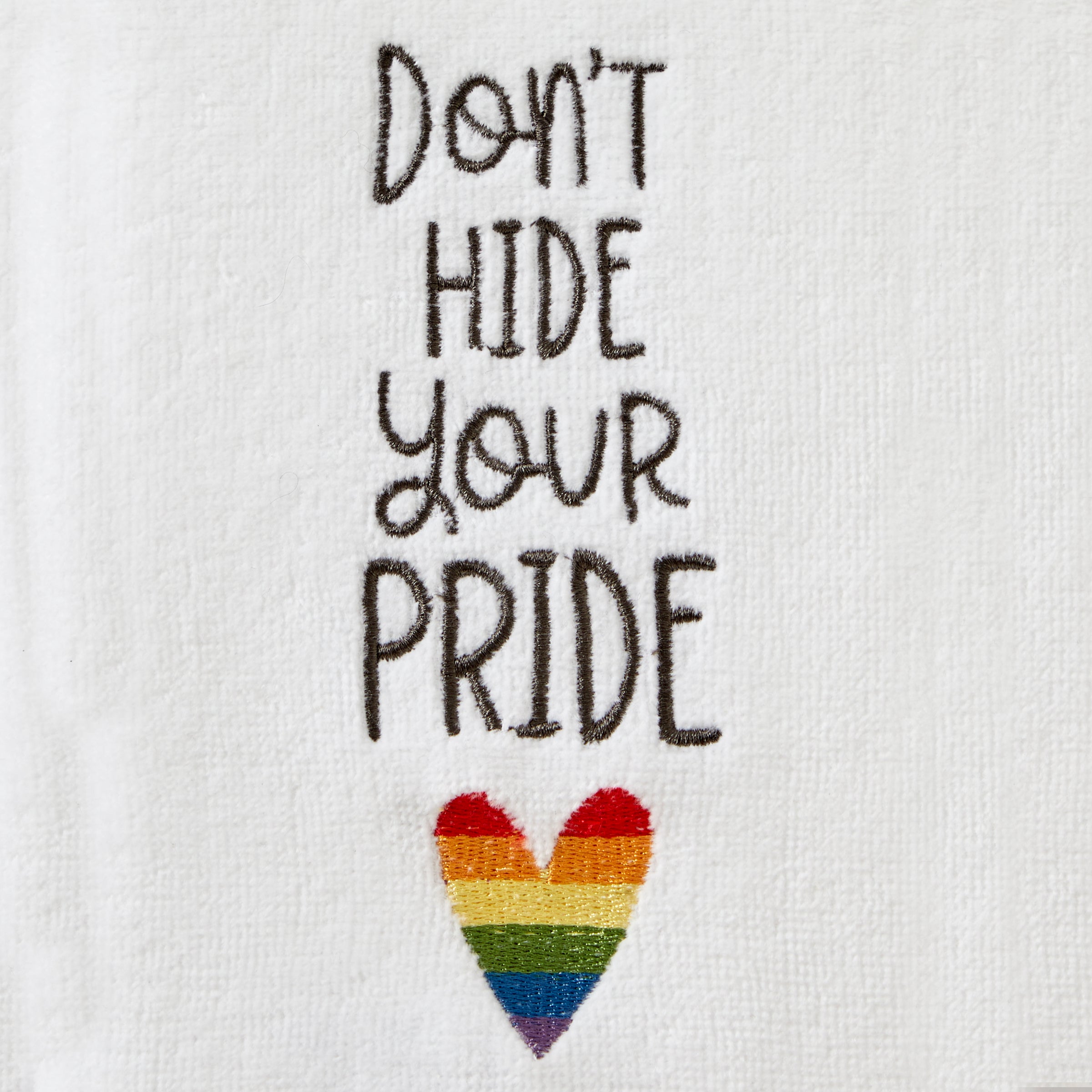 Don't Hide Your Pride 2-Piece Hand Towel Set, White