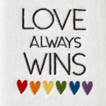 Love Always Wins 2-Piece Hand Towel Set, White