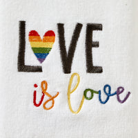 Love Is Love 2-Piece Hand Towel Set, White