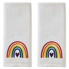 Pride Rainbow 2-Piece Hand Towel Set, White