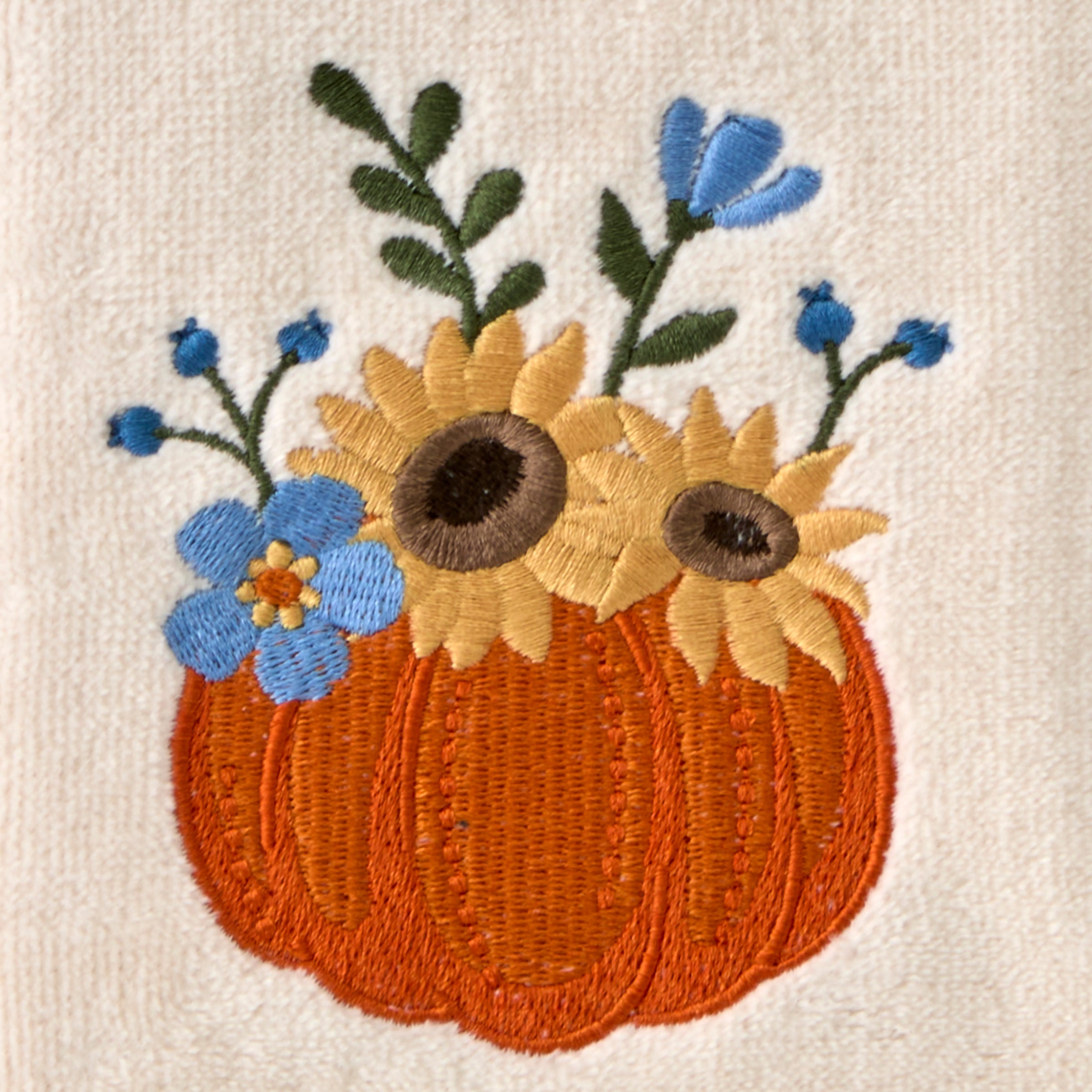 Pumpkin Bouquet 2-Piece Hand Towel Set, Natural