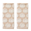 Pumpkin Jacquard 2-Piece Hand Towel Set, Tan