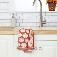 Pumpkin Sculpted 2-Piece Hand Towel Set, Spice