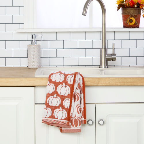 Pumpkin Sculpted 2-Piece Hand Towel Set, Spice