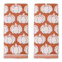 Pumpkin Sculpted 2-Piece Hand Towel Set, Spice