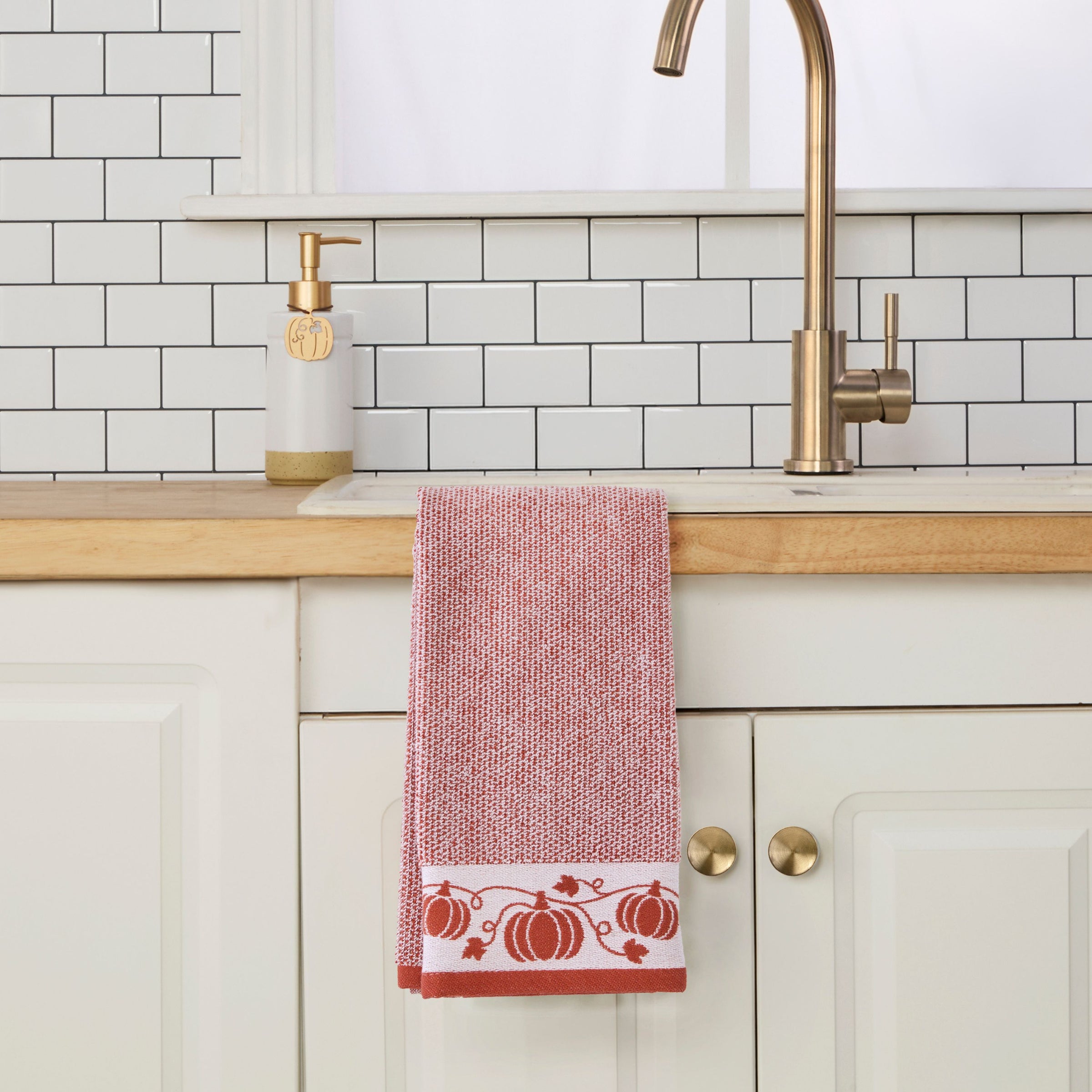 Pumpkin Vine 2-Piece Hand Towel Set, Spice