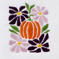Pumpkin Floral 2-Piece Hand Towel Set, White