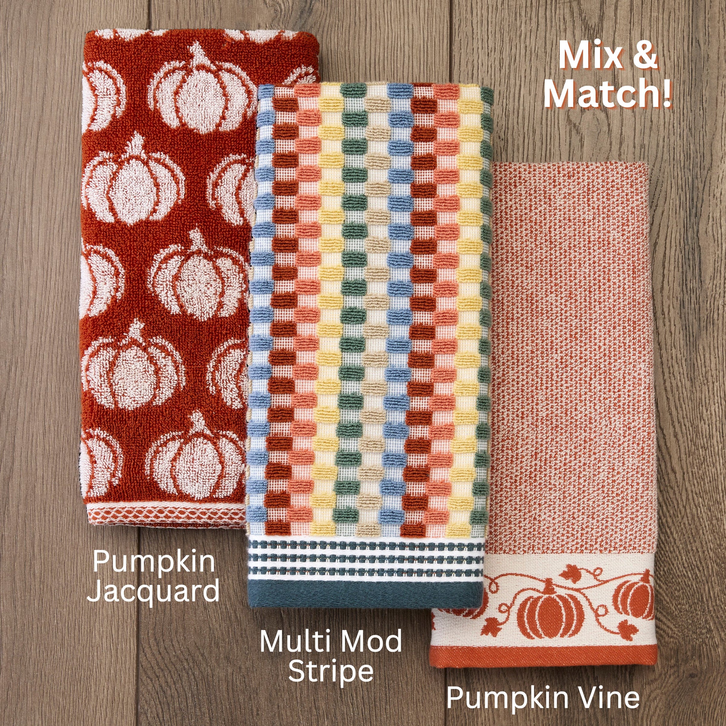 Pumpkin Vine 2-Piece Hand Towel Set, Spice
