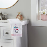 Puppy Love 2-Piece Hand Towel Set, White