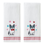 Puppy Love 2-Piece Hand Towel Set, White