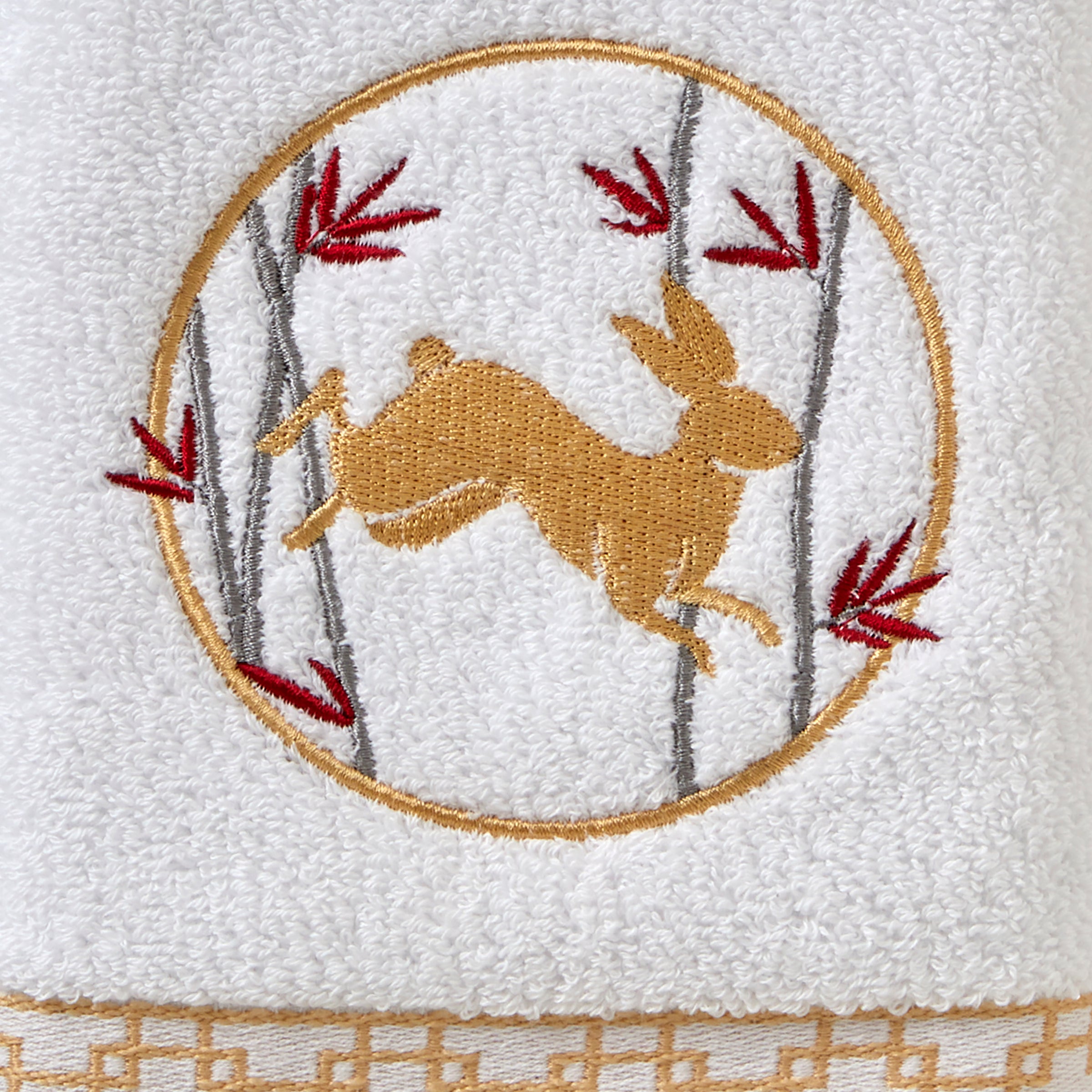 Vern Yip by SKL Home, Zodiac Rabbit 2-Piece Hand Towel Set, White