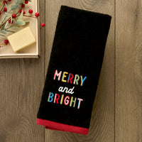Rainbow Merry 2-Piece Hand Towel Set, Black