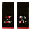 Rainbow Merry 2-Piece Hand Towel Set, Black