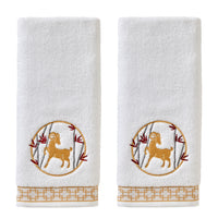 Vern Yip by SKL Home, Zodiac Ram 2-Piece Hand Towel Set, White