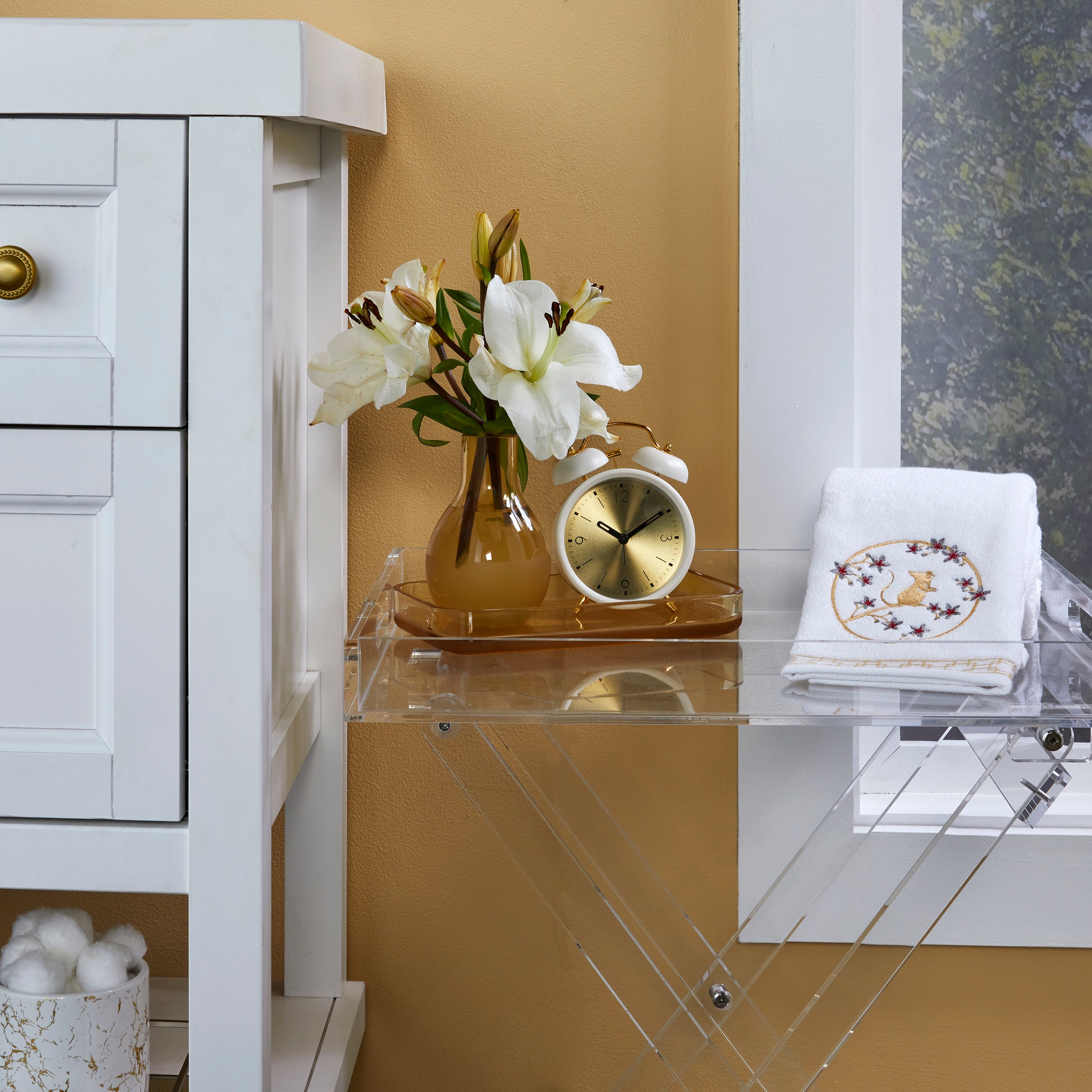 Vern Yip by SKL Home, Zodiac Rat 2-Piece Hand Towel Set, White