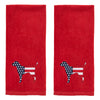Red White & Blue Hound 2-Piece Hand Towel Set, Red