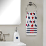 Red, White & Stars Jacquard 2-Piece Hand Towel Set, Multi