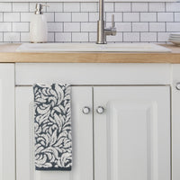 Renan Turkish Cotton Jacquard 2-Piece Hand Towel Set, Blue/Oxford