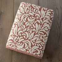 Renan Turkish Cotton Jacquard Bath Towel, Clay/Oxford
