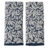 Renan Turkish Cotton Jacquard 2-Piece Hand Towel Set, Blue/Oxford