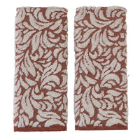 Renan Turkish Cotton Jacquard 2-Piece Hand Towel Set, Clay/Oxford