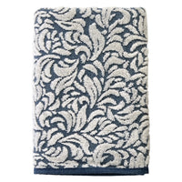 Renan Turkish Cotton Jacquard Bath Towel, Blue/Oxford