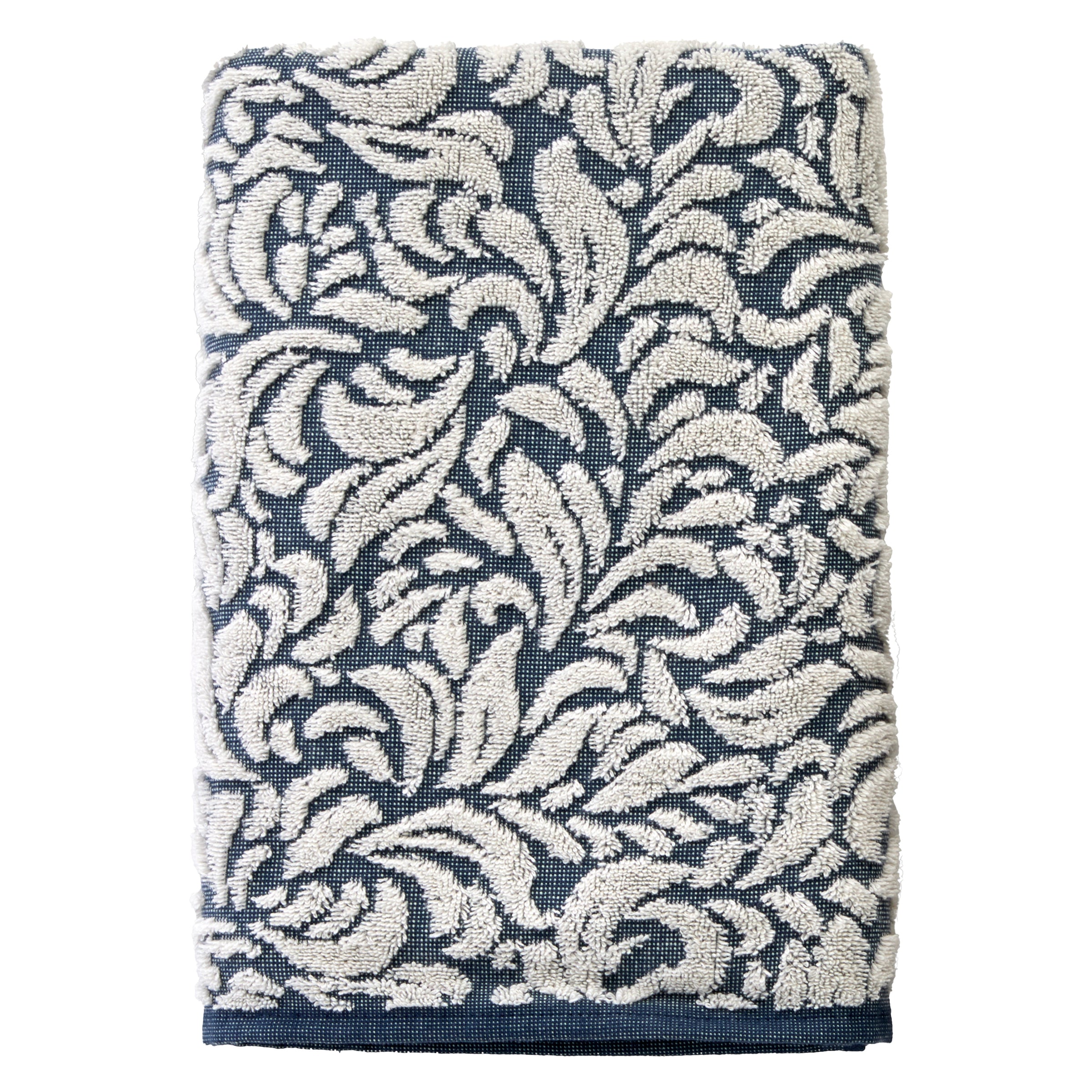 Renan Turkish Cotton Jacquard Bath Towel, Blue/Oxford