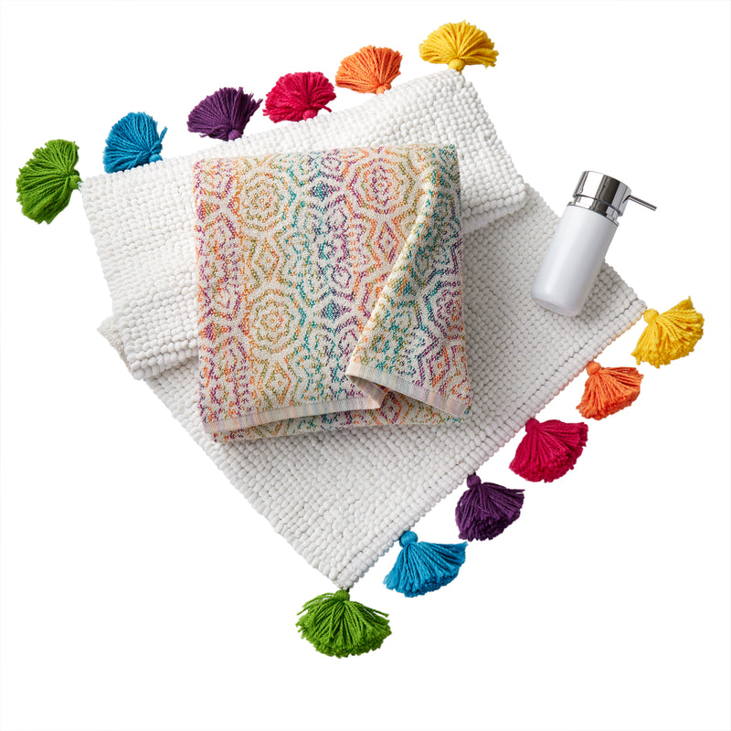 Rhapsody 2-Piece Hand Towel Set, Bright Multi