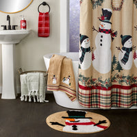 Rustic Plaid Snowman Rug, Multi