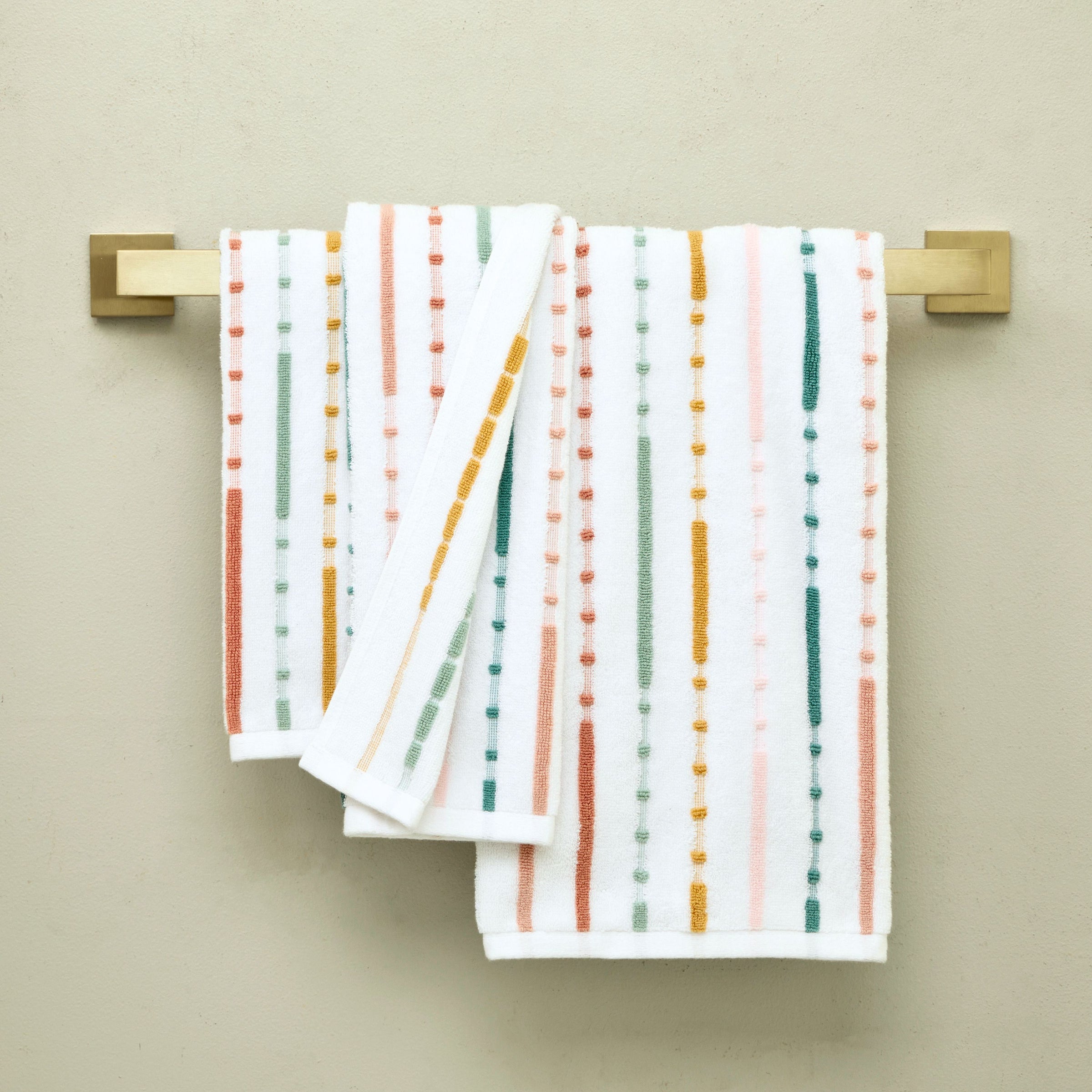 Modesto Stripe Jacquard  2-Piece Hand Towel Set, Multi