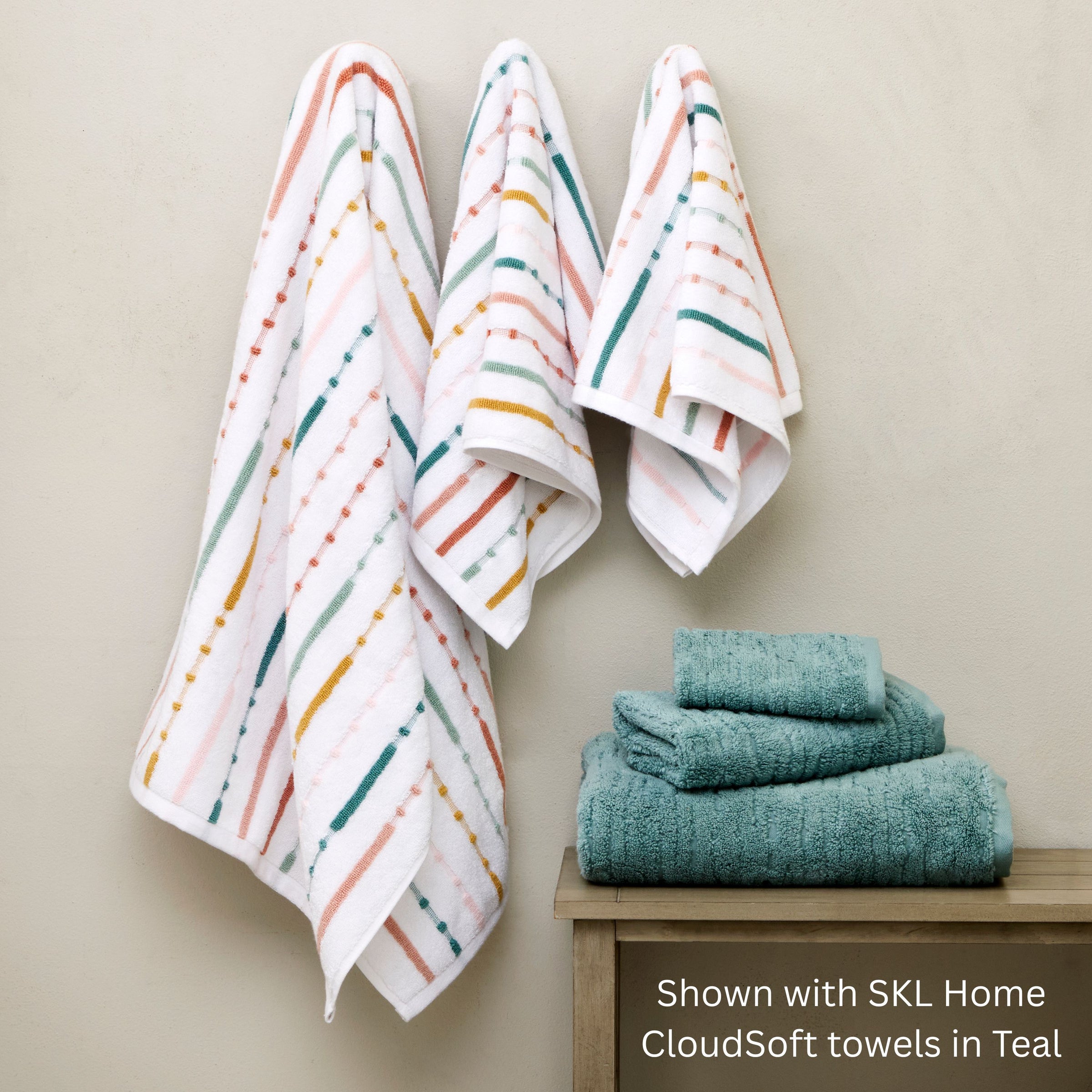 Modesto Stripe Jacquard  2-Piece Hand Towel Set, Multi