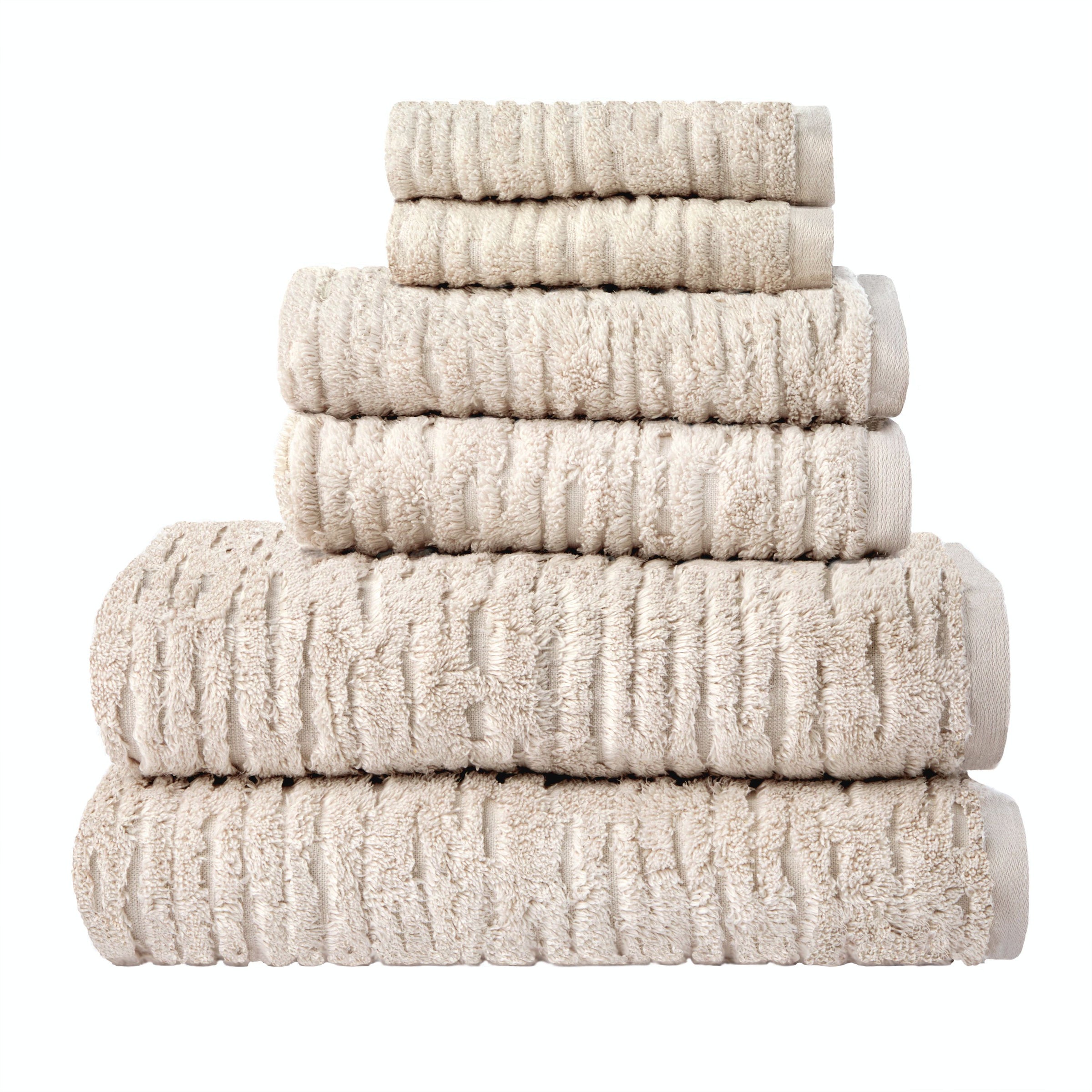 CloudSoft Cotton Luxury 6-Piece Towel Set, Oatmeal