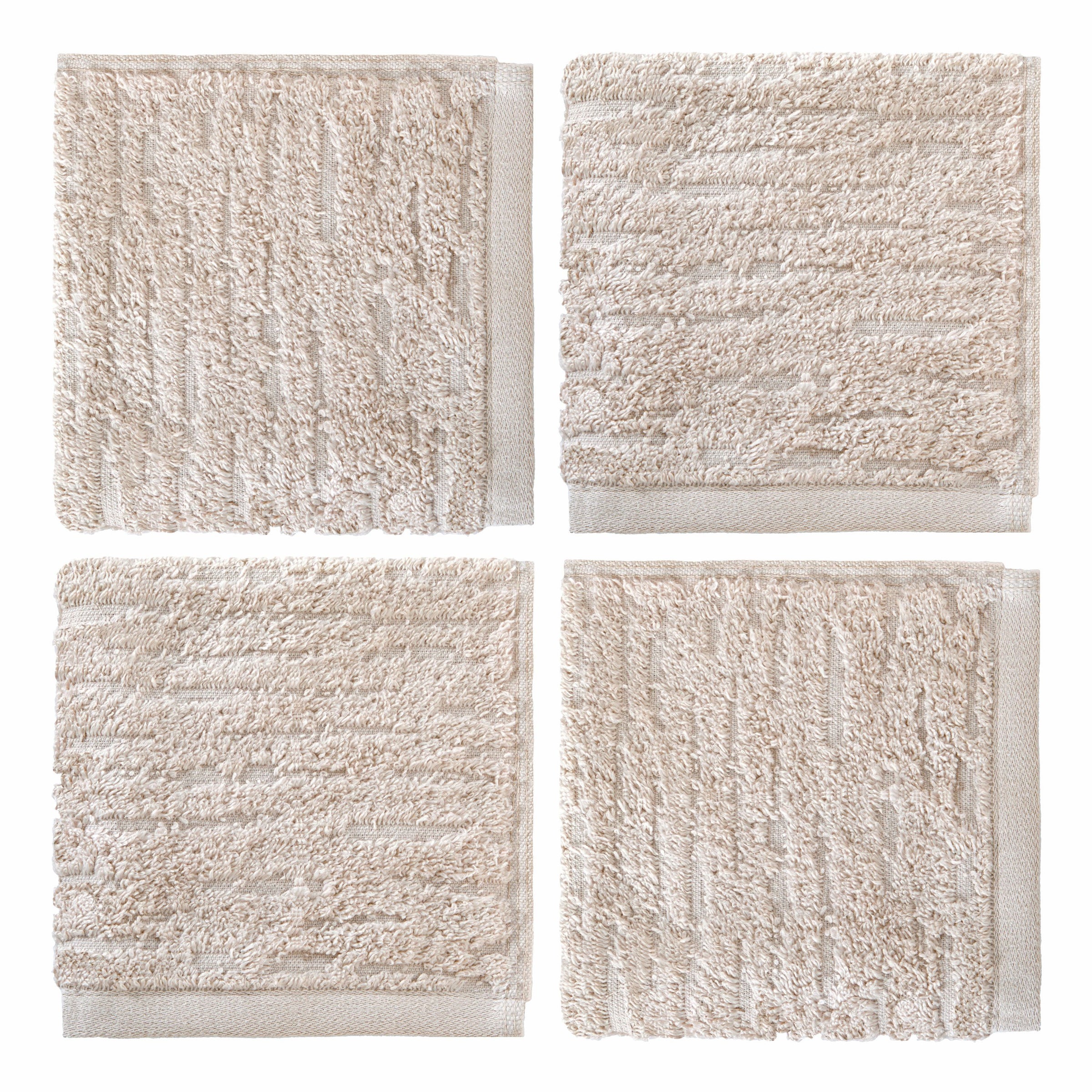 CloudSoft Cotton Luxury 4-Piece Washcloth Set, Oatmeal