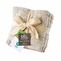 CloudSoft Cotton Luxury 4-Piece Washcloth Set, Oatmeal