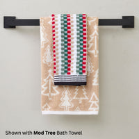 Multi Mod Stripe 2-Piece Hand Towel Set, Sage/Red Multi