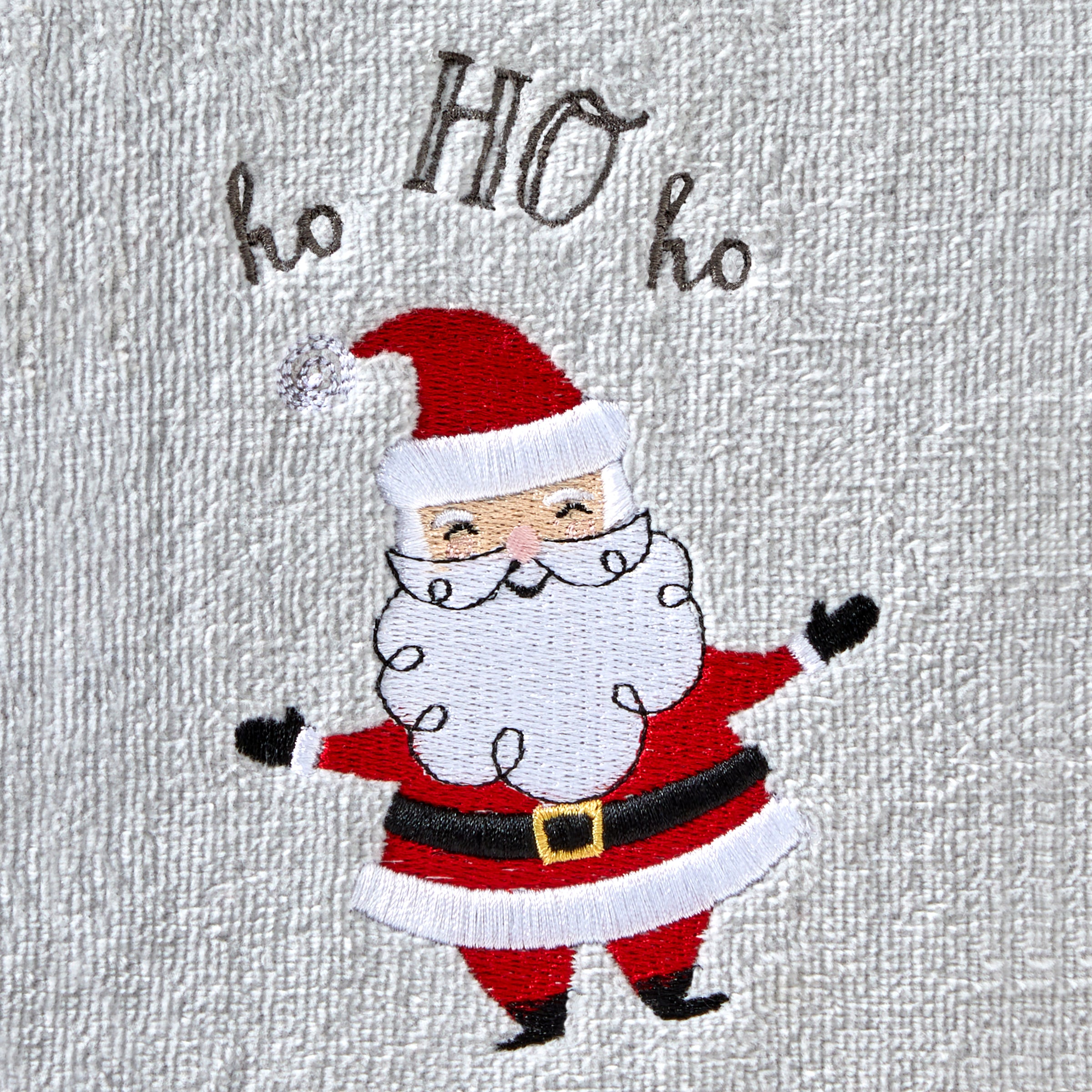 Santa 2-Piece Hand Towel Set, Gray