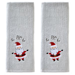 Santa 2-Piece Hand Towel Set, Gray
