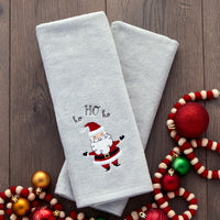 Santa 2-Piece Hand Towel Set, Gray