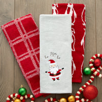 Santa 2-Piece Hand Towel Set, Gray