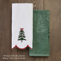 Scalloped Fancy Tree 2-Piece Hand Towel Set, White